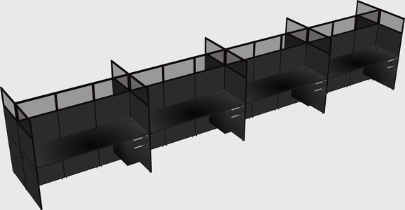 Shared rectangular cubicle