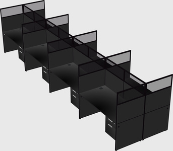 Shared rectangular cubicle