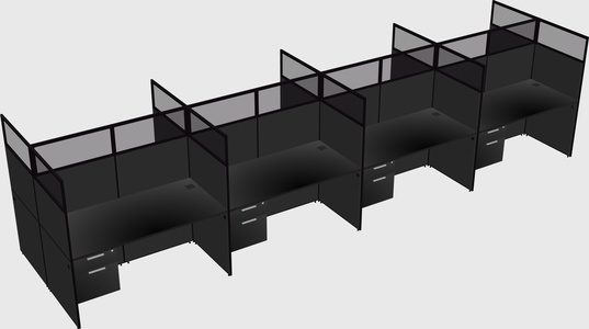 Shared rectangular cubicle