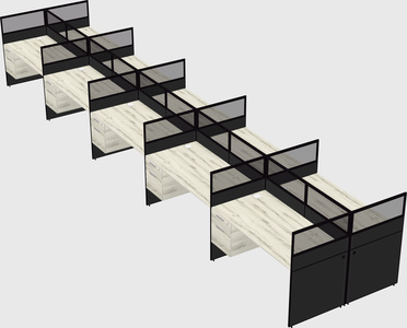 Shared rectangular cubicle