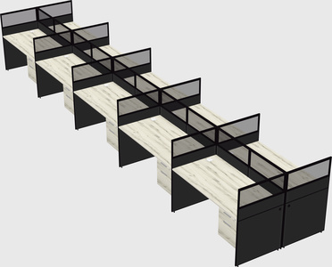 Shared rectangular cubicle