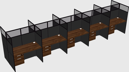 Shared rectangular cubicle