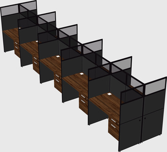 Shared rectangular cubicle
