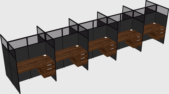Shared rectangular cubicle