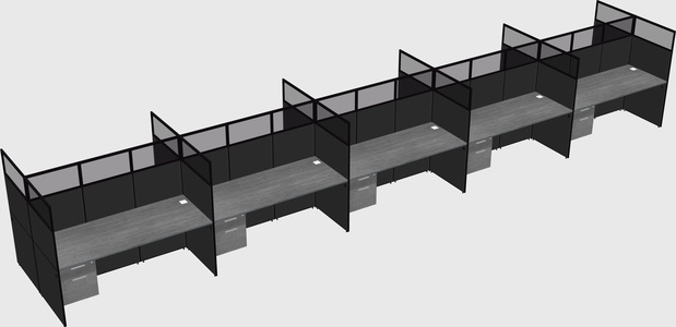 Shared rectangular cubicle