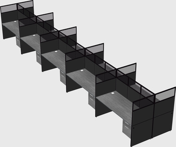 Shared rectangular cubicle
