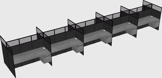 Shared rectangular cubicle