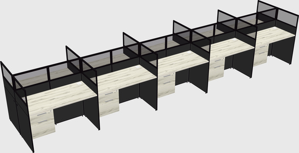 Shared rectangular cubicle