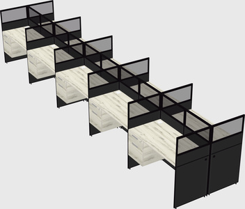 Shared rectangular cubicle