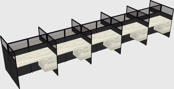 Shared rectangular cubicle