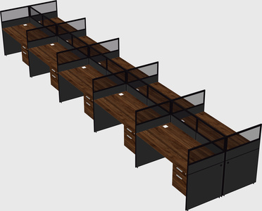 Shared rectangular cubicle