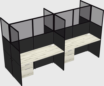 Shared rectangular cubicle