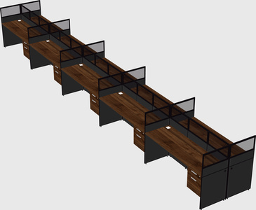 Shared rectangular cubicle