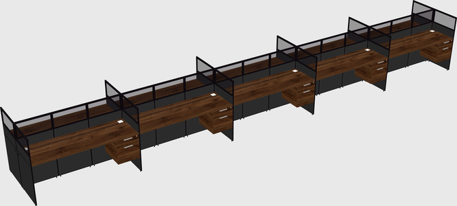 Shared rectangular cubicle