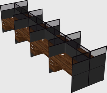 Shared rectangular cubicle