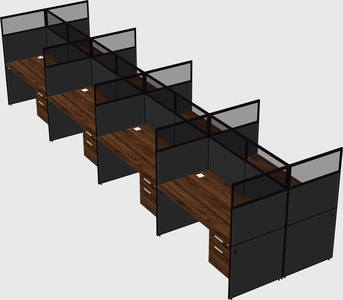 Shared rectangular cubicle