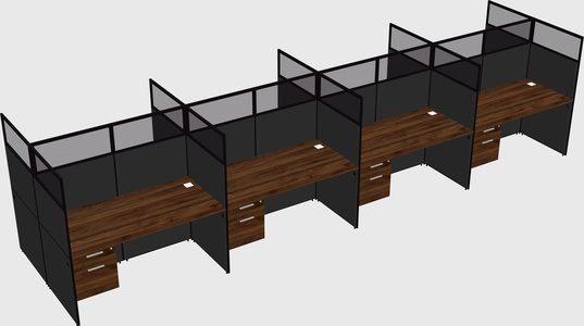 Shared rectangular cubicle