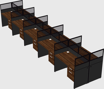 Shared rectangular cubicle