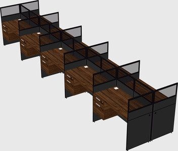 Shared rectangular cubicle