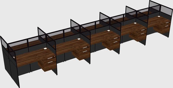 Shared rectangular cubicle