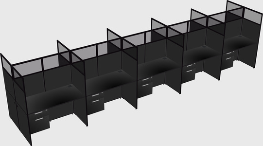 Shared rectangular cubicle