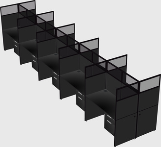Shared rectangular cubicle