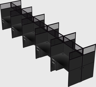 Shared rectangular cubicle