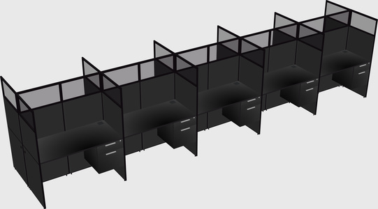 Shared rectangular cubicle