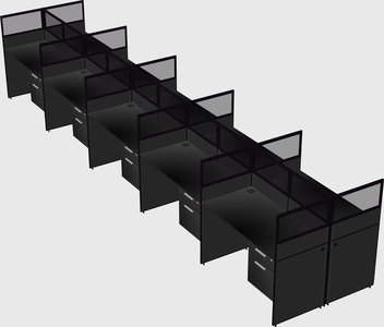 Shared rectangular cubicle