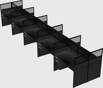 Shared rectangular cubicle