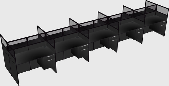 Shared rectangular cubicle
