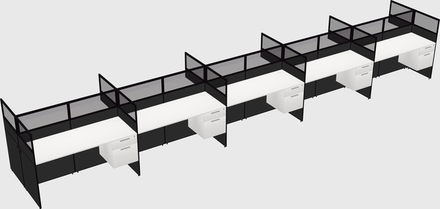 Shared rectangular cubicle