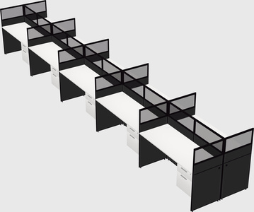 Shared rectangular cubicle