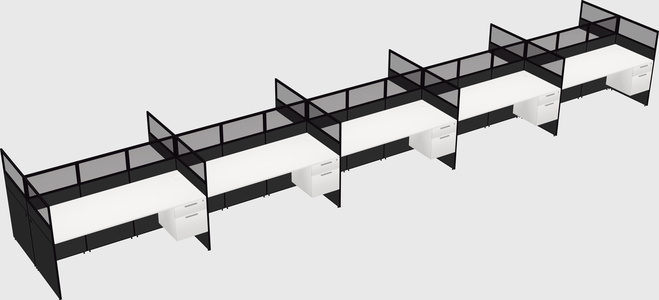 Shared rectangular cubicle