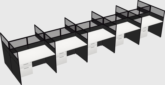 Shared rectangular cubicle