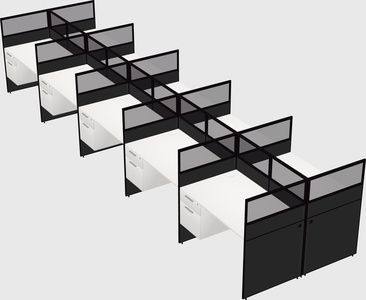 Shared rectangular cubicle