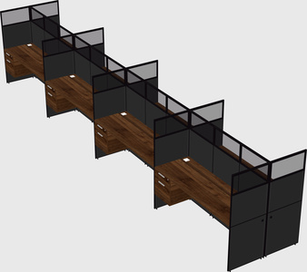 Shared rectangular cubicle