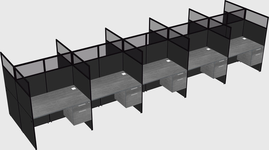 Shared rectangular cubicle