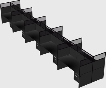 Shared rectangular cubicle