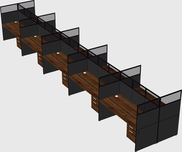 Shared rectangular cubicle