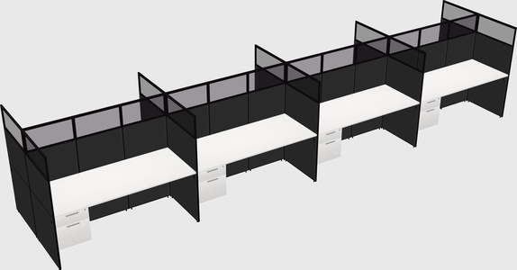 Shared rectangular cubicle