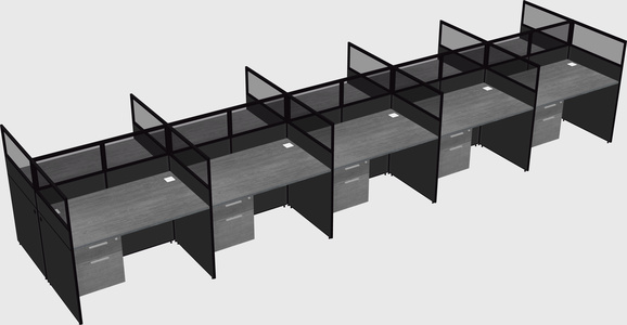 Shared rectangular cubicle