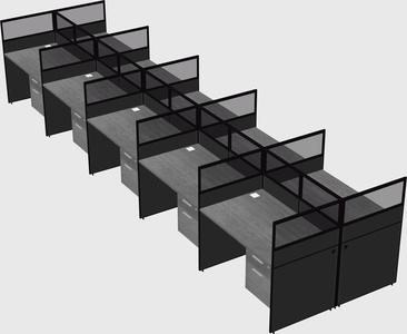 Shared rectangular cubicle