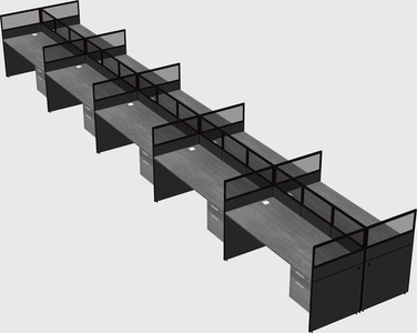 Shared rectangular cubicle