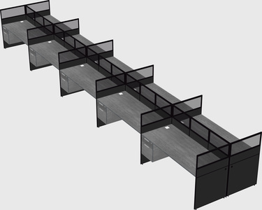 Shared rectangular cubicle