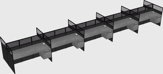 Shared rectangular cubicle