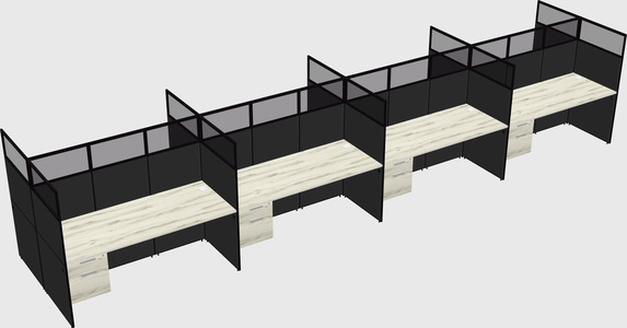 Shared rectangular cubicle