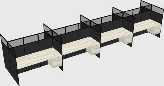 Shared rectangular cubicle