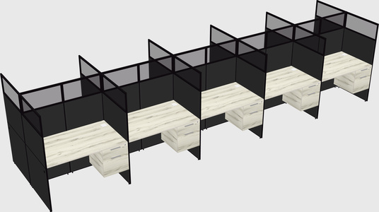 Shared rectangular cubicle