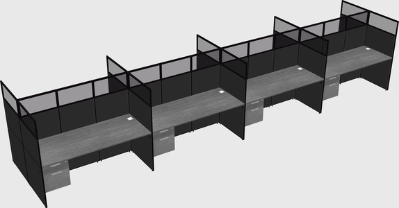 Shared rectangular cubicle